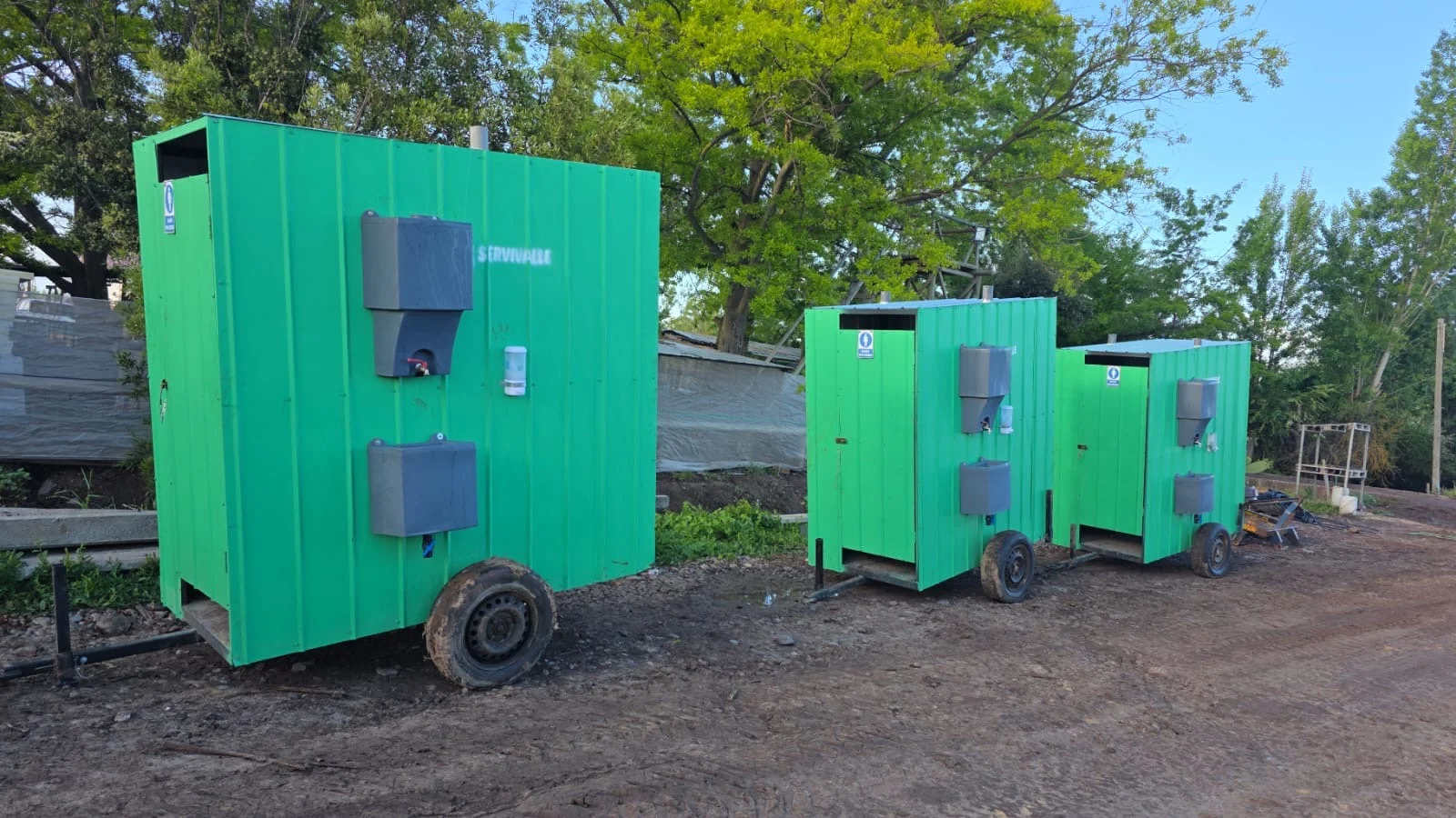 Baños modulares sobre remolques